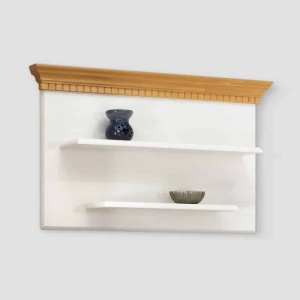 Set mobila living Bella Sun din lemn masiv, 4 piese alb unt/miere - Img 4