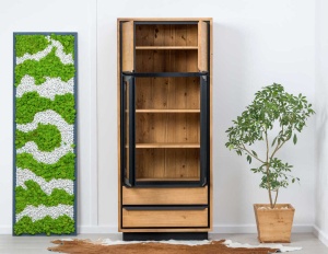 Set mobila living Ethiopia cu 5 piese lemn masiv, accente loft - Img 12