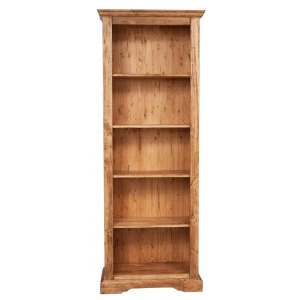 Biblioteca ingusta Artisan natur antichizat din lemn masiv tei, 79 cm - Img 3