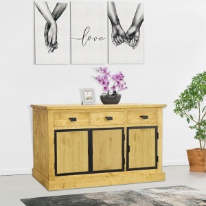 Bufet IronWood cu 3 usi si 3 sertare din lemn masiv