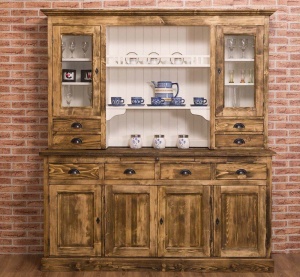 Bufet lemn masiv dining Provance finisaj lemn periat, stil rustic