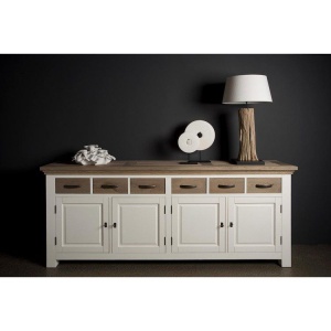 Bufet living Country lemn masiv cu 4 usi si 6 sertare