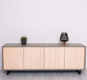 Bufet living Piannova cu 4 usi lemn masiv + mdf - Img 5