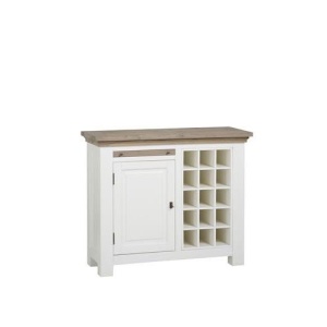Bufetul Country lemn masiv, 1 usa si suport pentru sticle, 104 x 40 x 90 cm - Img 3