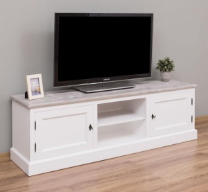 Comoda TV Provance cu 2 usi si 1 raft din lemn masiv 180 cm - Img 4