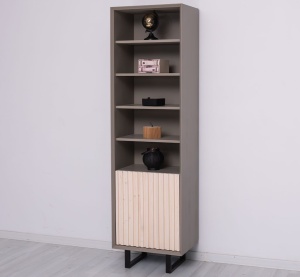 Etajera living Piannova cu 1 usa si 4 rafturi, lemn masiv + mdf - Img 4
