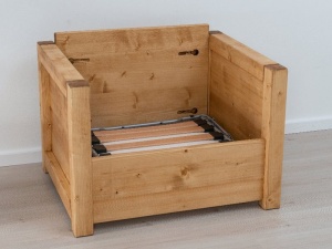 Fotoliu Heritage model extensibil cu tapiterie, structura din lemn masiv - Img 2