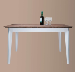 Masa fixa Nouvelle din lemn masiv cu picioare albe, 120 x 80 cm - Img 2