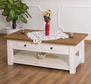 Masuta living Provance cu 2 sertare lemn masiv 120 cm - Img 2