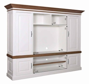 Mobilier cu spatiu TV Harmony Oak cu 4 usi, 210 x 46 x 170 - Img 3