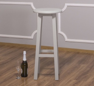Scaun inalt de bar Cronos din lemn masiv 35 x 82 cm - Img 2