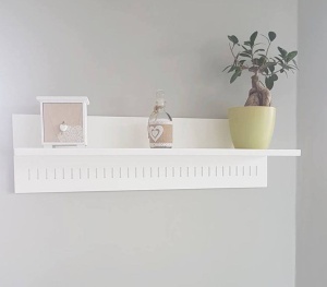 Set 2 etajere living Napoli albe din lemn masiv