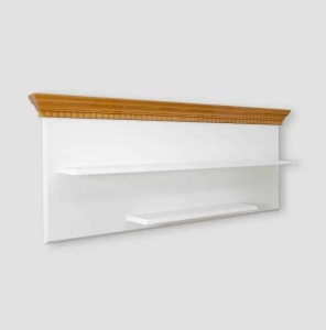 Set mobila living Bella Moon din lemn masiv alb unt /miere, 4 piese - Img 4
