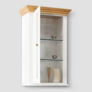 Set mobila living Bella Sun din lemn masiv, 5 piese alb unt /miere - Img 6