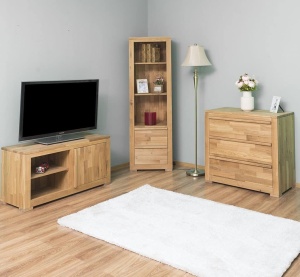 Set mobila living Indiana din lemn masiv de stejar, 3 piese mobilier - Img 3