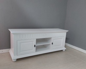 Set mobila living Jasmine din lemn masiv alb, 4 piese - Img 2
