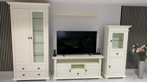 Set mobila living Perla din lemn masiv alb unt 4 piese model 01 - Img 3