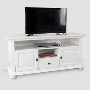 Set mobila living Perla lemn masiv alb unt, 3 piese, config. 13 - Img 3