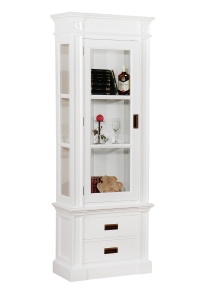 Set mobila living Retro Charm din lemn masiv alb, 3 piese mobilier - Img 5
