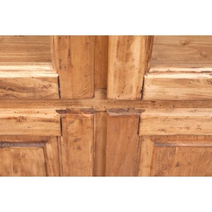 Vitrina Artisan cu 4 usi natur antichizat, lemn masiv tei, 120 cm - Img 3