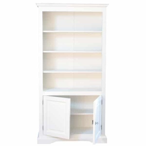 Biblioteca Artisan cu 2 usi alb antichizat, lemn masiv tei, 108 cm - Img 3