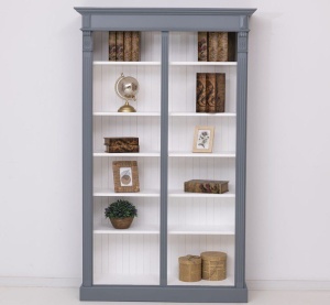 Biblioteca din lemn masiv Provance cu 5 rafturi finisaj dublu color 120 cm