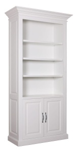 Biblioteca Harmony alba cu 2 usi, lemn masiv alb, 110 x 48 x 220 cm - Img 2