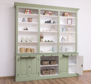 Biblioteca lemn masiv living Provance, finisaj dublu color 229 cm - Img 3