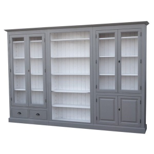 Biblioteca Provance cu vitrina, 3 corpuri mobilier din lemn masiv - Img 2