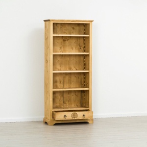Biblioteca Rustic Carpatin cu 4 polite reglabile lemn masiv - Img 4