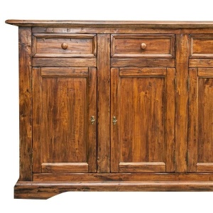 Bufet Artisan cu 4 usi si 4 sertare, nuc antichizat, lemn masiv tei, 202 cm - Img 4