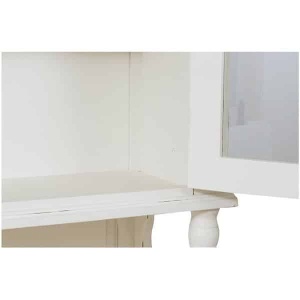 Bufet cu vitrina Artisan alb antichizat, 4 usi si 2 sertare lemn masiv tei - Img 5