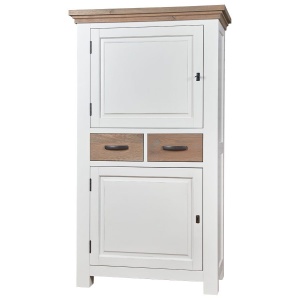 Bufet living Country cu 2 usi si 2 sertare, lemn masiv 90 x 45 x 160 cm - Img 2