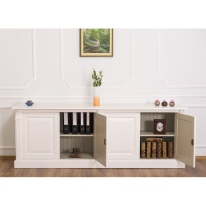 Bufet living Provance cu 4 usi lemn masiv, 219 cm - Img 2
