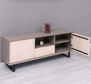 Comoda TV living Piannova cu 2 usi si 1 sertar, lemn masiv + mdf - Img 3