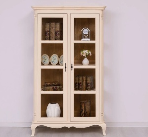 Corp Vitrina Shabby Provance cu 2 usi lemn masiv