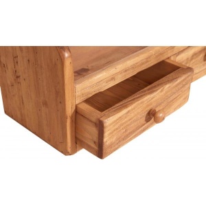 Etajera de perete suspendata Artisan cu 3 sertare, lemn masiv tei, natur antichizat - Img 3