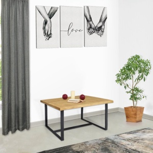 Masuta de living IronWood metal si lemn 100 x 50 cm