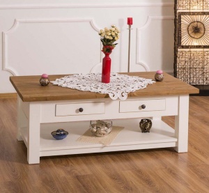 Masuta living Provance cu 2 sertare lemn masiv 120 cm