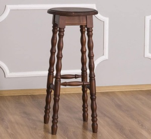Scaun de bar Rodos din lemn masiv 35 x 82 cm - Img 2