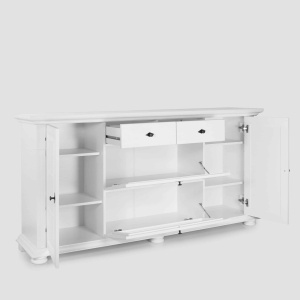Set mobila living Perla lemn masiv alb unt, 3 piese, config. 10 - Img 3