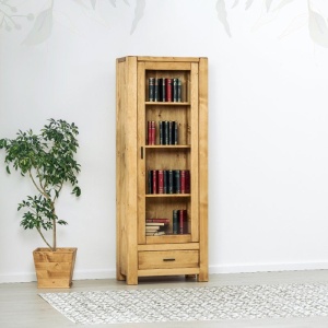 Vitrina Heritage cu 1 usa si 1 sertar din lemn masiv