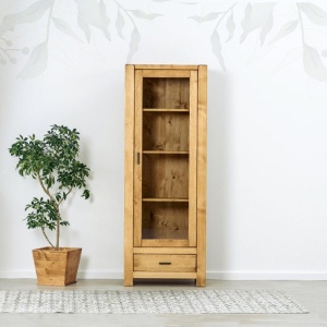 Vitrina Heritage cu 1 usa si 1 sertar din lemn masiv - Img 3