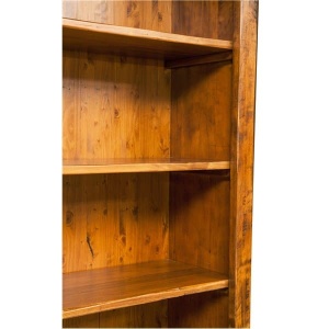 Biblioteca Artisan cu 2 usi nuc antichizat, lemn masiv tei, 108 cm - Img 5