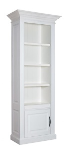 Biblioteca Harmony alba, 1 usa, lemn masiv si mdf, 96 cm - Img 2