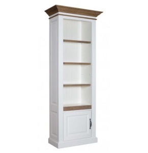 Biblioteca living Harmony Oak cu 1 usa lemn masiv si mdf, 76 cm