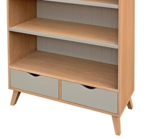 Biblioteca Mathias cu 2 sertare si 4 polite reglabile, 100 x 40 x 200 cm - Img 3