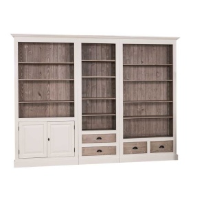 Biblioteca Provance din 3 corpuri lemn masiv 279 x 39 x 210 cm - Img 2