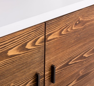 Bufet cu 3 usi Ohanna, lemn masiv + mdf, 180 x 50 x 78 cm - Img 4