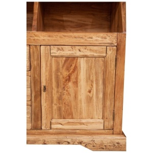 Bufet cu vitrina Artisan natur antichizat, lemn masiv tei, 172 cm - Img 4
